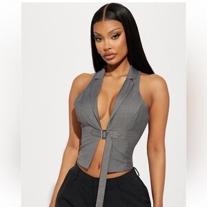 Baddie vest top Charcoal